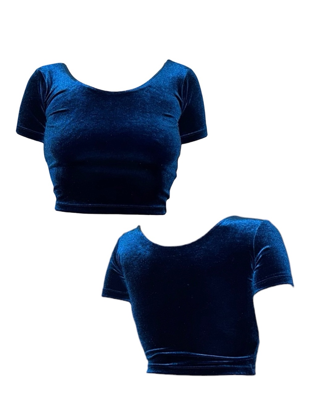 American Apparel Blue Velvet Scoop Crop Top